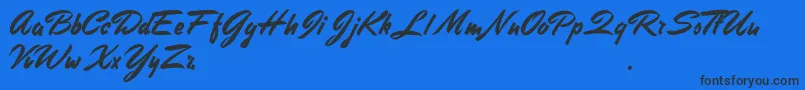 StephensHeavyWriting-Schriftart – Schwarze Schriften auf blauem Hintergrund