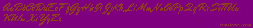 StephensHeavyWriting-fontti – ruskeat fontit violetilla taustalla