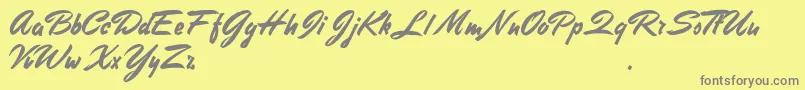 Czcionka StephensHeavyWriting – szare czcionki na żółtym tle