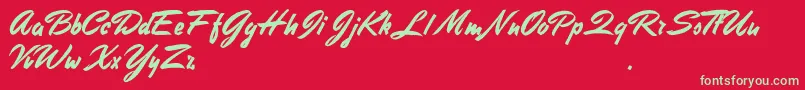 StephensHeavyWriting Font – Green Fonts on Red Background