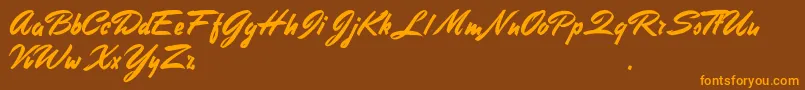 StephensHeavyWriting Font – Orange Fonts on Brown Background