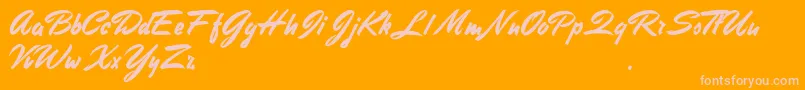 StephensHeavyWriting-Schriftart – Rosa Schriften auf orangefarbenem Hintergrund