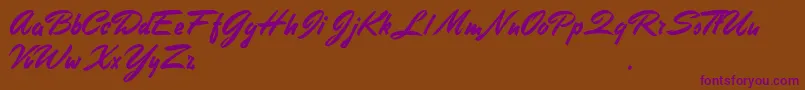 StephensHeavyWriting Font – Purple Fonts on Brown Background