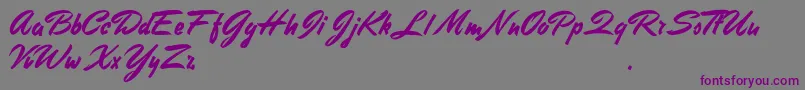フォントStephensHeavyWriting – 紫色のフォント、灰色の背景
