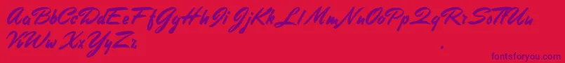 StephensHeavyWriting Font – Purple Fonts on Red Background