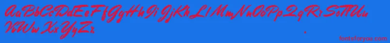Weitere Informationen zur StephensHeavyWriting-Schriftart StephensHeavyWriting-Schriftart – Rote Schriften auf blauem Hintergrund