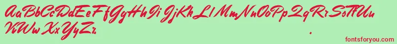 フォントStephensHeavyWriting – 赤い文字の緑の背景
