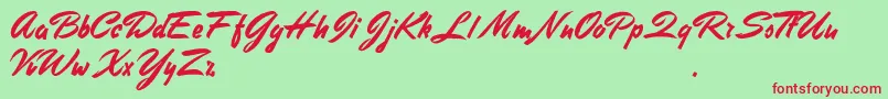 StephensHeavyWriting Font – Red Fonts on Green Background