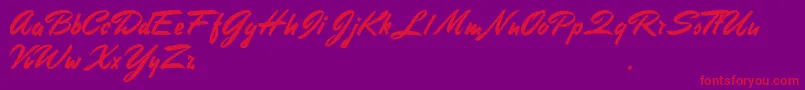 StephensHeavyWriting Font – Red Fonts on Purple Background