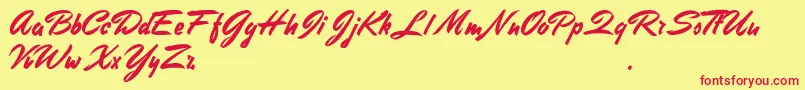 Шрифт StephensHeavyWriting – красные шрифты на жёлтом фоне