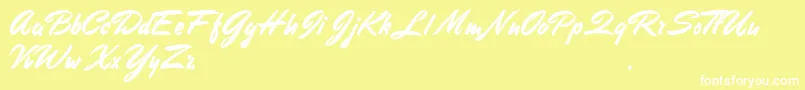 StephensHeavyWriting Font – White Fonts on Yellow Background