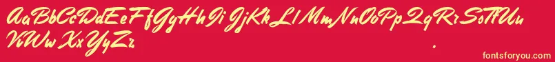 StephensHeavyWriting Font – Yellow Fonts on Red Background