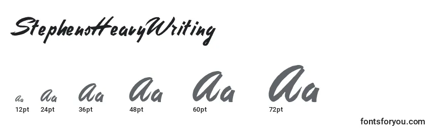 StephensHeavyWriting Font Sizes