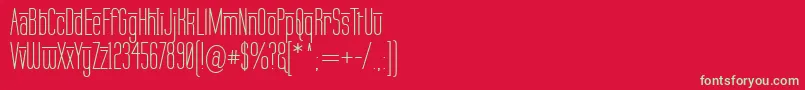 フォントLabtopOverscore – 赤い背景に緑の文字