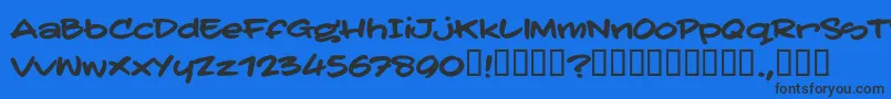 TatertoddTrial Font – Black Fonts on Blue Background