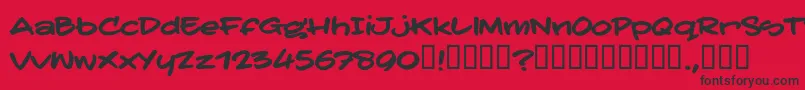 TatertoddTrial Font – Black Fonts on Red Background