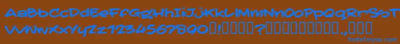 TatertoddTrial Font – Blue Fonts on Brown Background