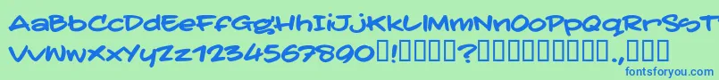 TatertoddTrial Font – Blue Fonts on Green Background