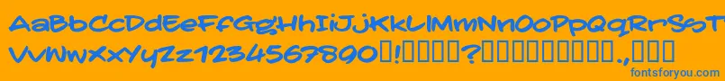 フォントTatertoddTrial – オレンジの背景に青い文字