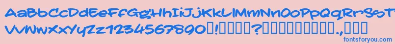 TatertoddTrial Font – Blue Fonts on Pink Background