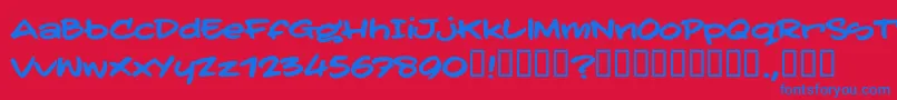 TatertoddTrial Font – Blue Fonts on Red Background