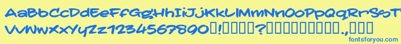 TatertoddTrial Font – Blue Fonts on Yellow Background