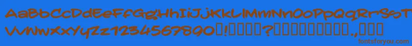 TatertoddTrial Font – Brown Fonts on Blue Background