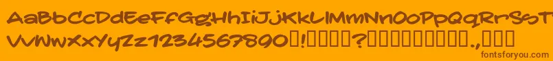 TatertoddTrial-Schriftart – Braune Schriften auf orangefarbenem Hintergrund