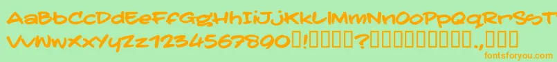 TatertoddTrial Font – Orange Fonts on Green Background