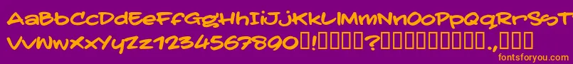 TatertoddTrial Font – Orange Fonts on Purple Background