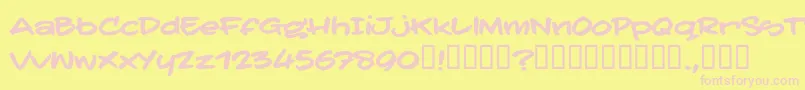 TatertoddTrial Font – Pink Fonts on Yellow Background