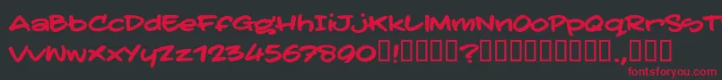 TatertoddTrial Font – Red Fonts on Black Background