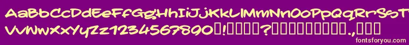 TatertoddTrial Font – Yellow Fonts on Purple Background