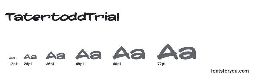 TatertoddTrial Font Sizes