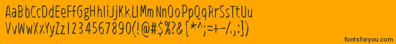 ViidenPenninOperetti-Schriftart – Schwarze Schriften auf orangefarbenem Hintergrund