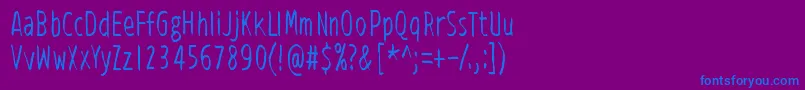 フォントViidenPenninOperetti – 紫色の背景に青い文字