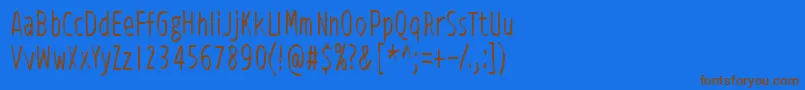 フォントViidenPenninOperetti – 茶色の文字が青い背景にあります。