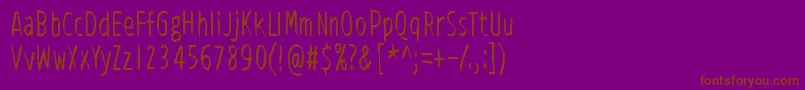 ViidenPenninOperetti-Schriftart – Braune Schriften auf violettem Hintergrund