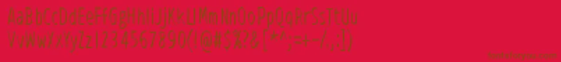 フォントViidenPenninOperetti – 赤い背景に茶色の文字