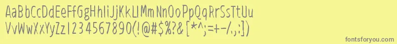 フォントViidenPenninOperetti – 黄色の背景に灰色の文字