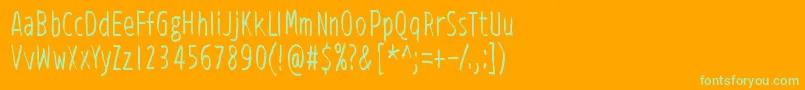 Шрифт ViidenPenninOperetti – зелёные шрифты на оранжевом фоне