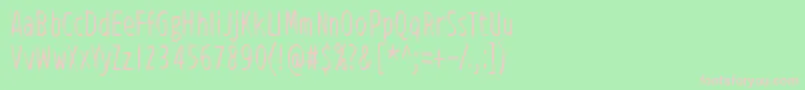 ViidenPenninOperetti-Schriftart – Rosa Schriften auf grünem Hintergrund