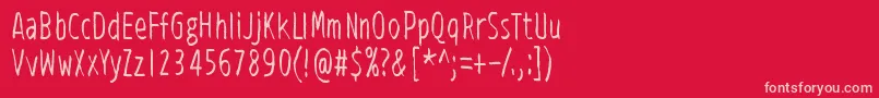 ViidenPenninOperetti-Schriftart – Rosa Schriften auf rotem Hintergrund
