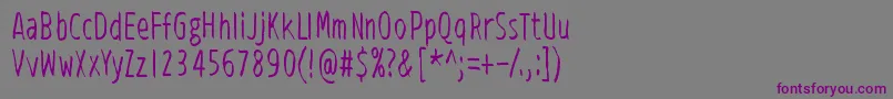 Шрифт ViidenPenninOperetti – фиолетовые шрифты на сером фоне