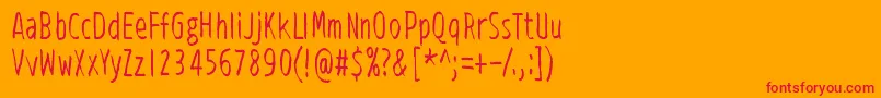 ViidenPenninOperetti-fontti – punaiset fontit oranssilla taustalla