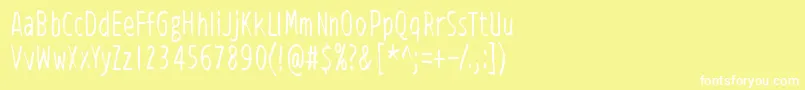フォントViidenPenninOperetti – 黄色い背景に白い文字