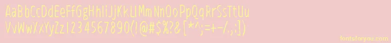 ViidenPenninOperetti-Schriftart – Gelbe Schriften auf rosa Hintergrund