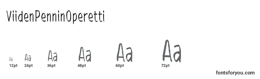 Размеры шрифта ViidenPenninOperetti