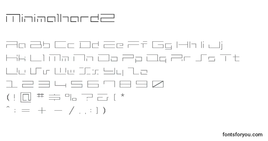 A fonte Minimalhard2 – alfabeto, números, caracteres especiais