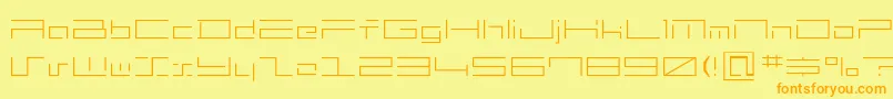 Minimalhard2 Font – Orange Fonts on Yellow Background